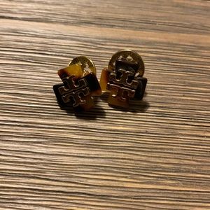 tory burch logo stud earrings